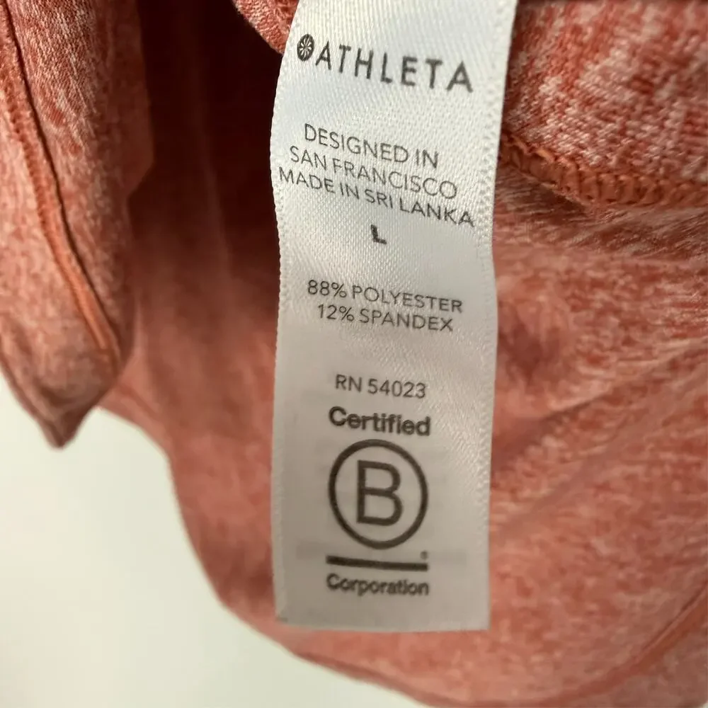 Athleta Uptempo Hoodie Sweatshirt Womens Large Cameo Orange Athleisure 382882 - Picture 12 of 13